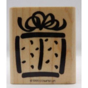 Stamp, Wooden Rubber, Birthday Present ©1995 Stampin Up! 2 1/4 x 2"